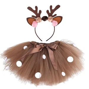 Girls Children Animal TV & Movie Costumes Christmas Jungle Safari Birthday Party Polyester Tutu Skirt In-Stock