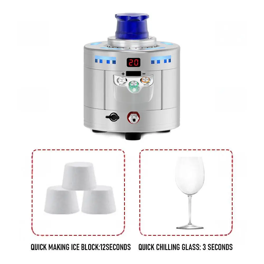 Portable Making and Instant Glass Chilling Ball Maker Cup Dry Stainless Steel Ice Maker with Quick CO2 Machines for Bars