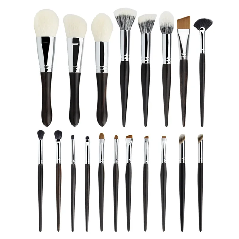 5/19pcs Professional Ebony Handle Natural Hair Makeup Brushes Xgf Goat