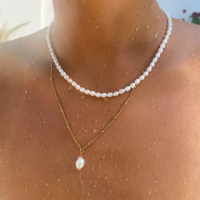 18K Gold Plated Pearl Layered Necklace