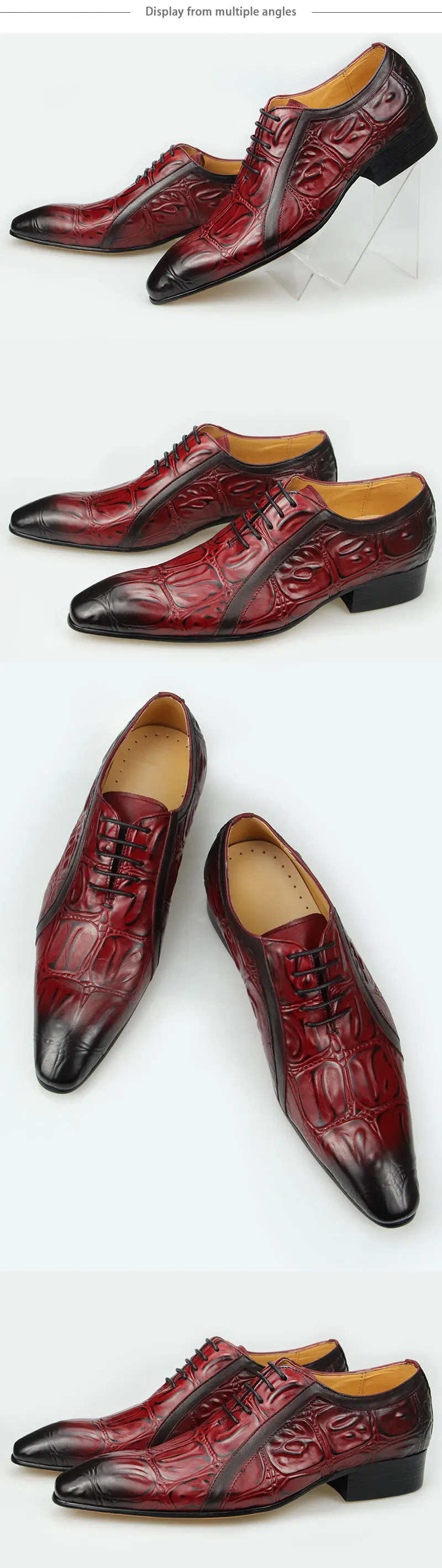 Men's Black Luxury Cow Leather Dress Shoes With Rubber Sole