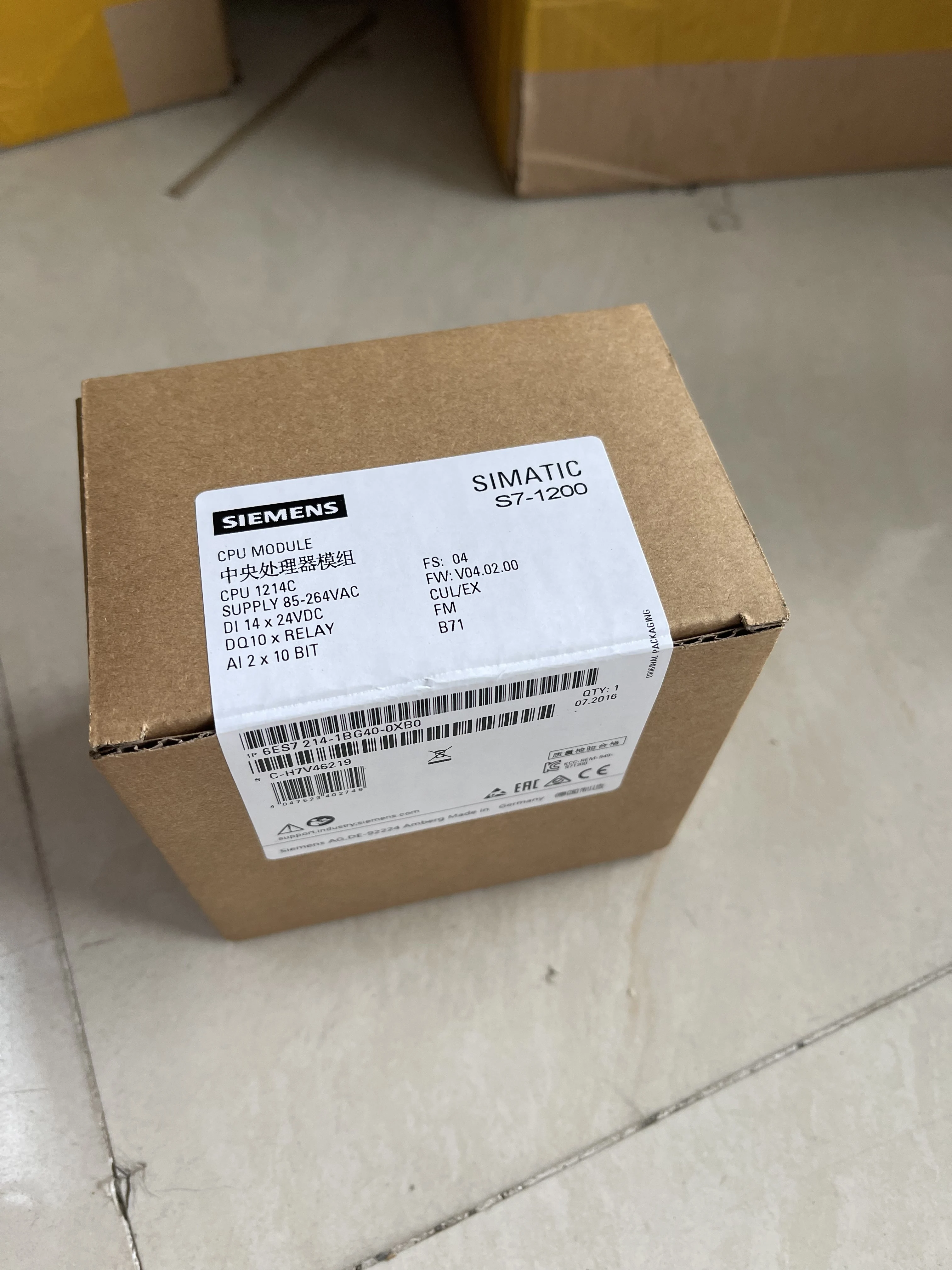 Siemens PLC CPU Module 6ES7214-1BG40-0XB0