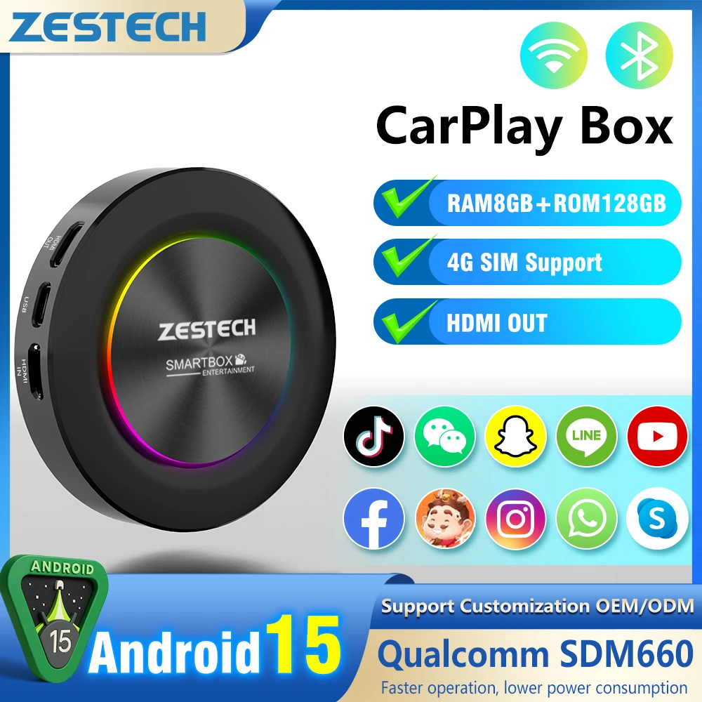 2025 Qualcomm 6350 Android 15 Smart Box with Wireless CarPlay