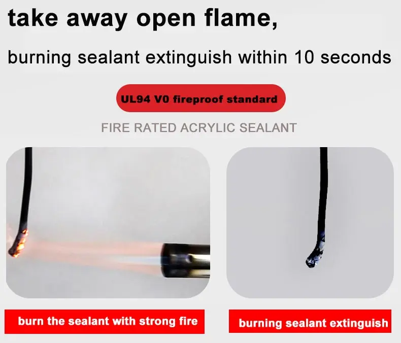 High Temp Weather Resistant Flame Retardant Fire Proof Silicone Sealant