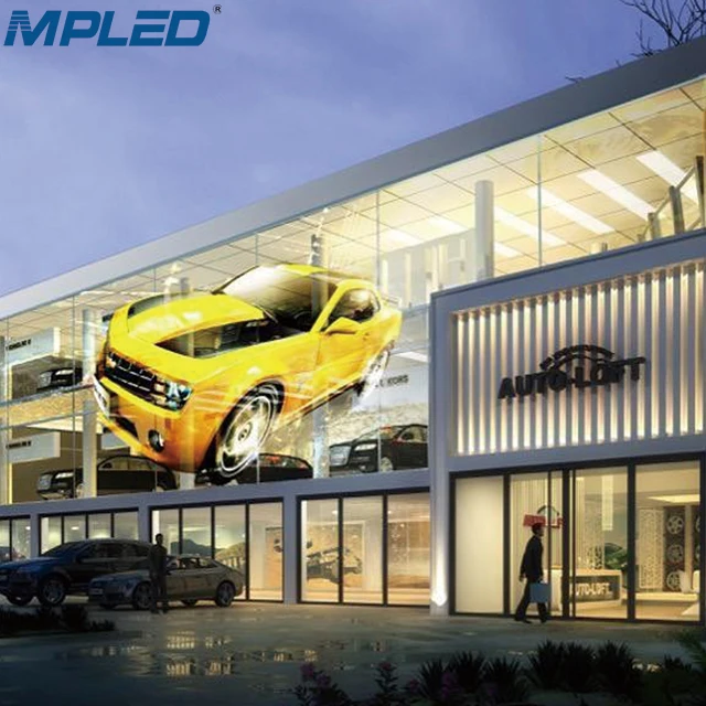 MPLED Glass Mounted Film Display Screen High Brightness Energy Saving LED Film Panel Outdoor Indoor Ultra Transparent Billboard
