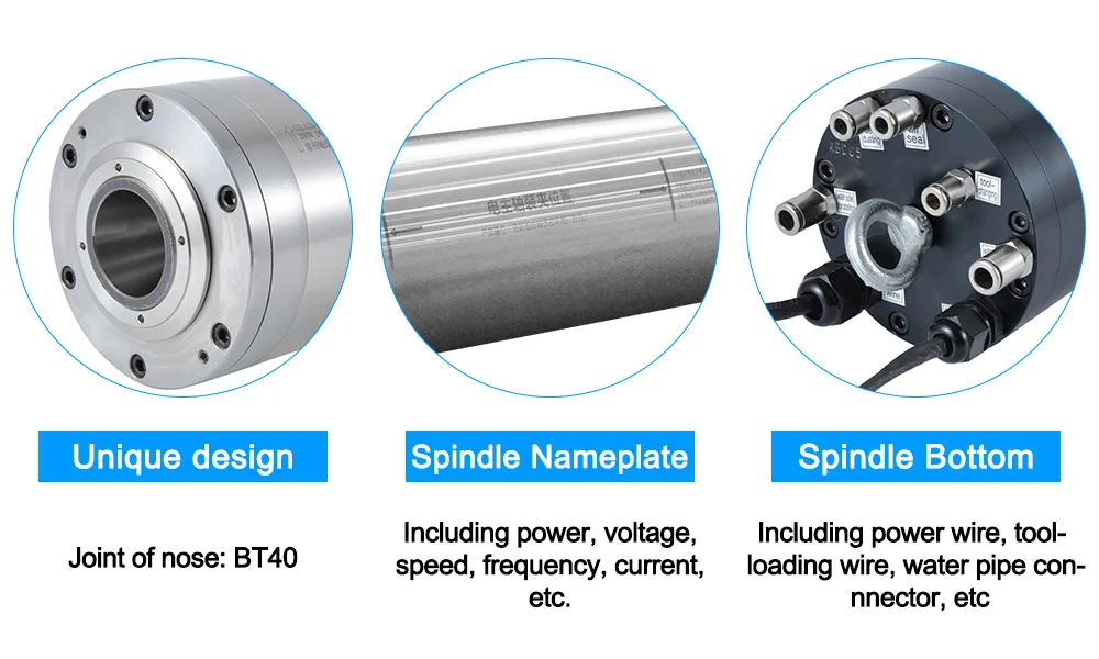 HQD GDL125-40-12Z-7.5KW BT40/BT30 7.5KW 12000rpm/18000rpm 16.5A 380V water cooled ATC spindle motors CNC Router Spindle Motor
