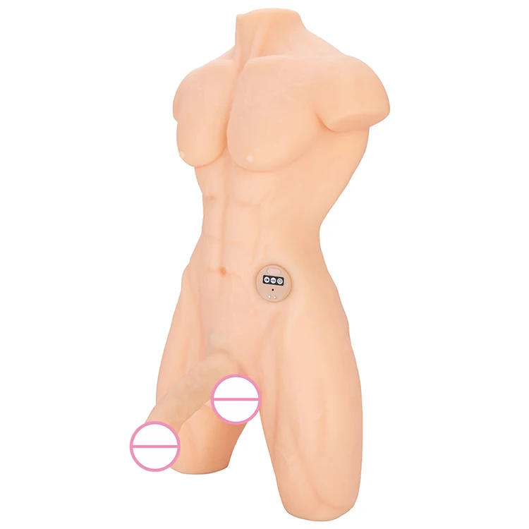 Vibrating Half Body Male Torso With Big Dildo for Woman Man Gay Couple  Realistic 1.5kg Man Torso Sex Doll for Women Gay Toys