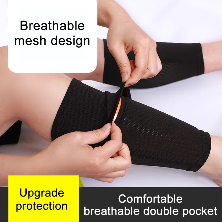 Изготовленные на заказ легкие рукава до икры, противоударные футбольные Защитные носки, защитное снаряжение для футбола