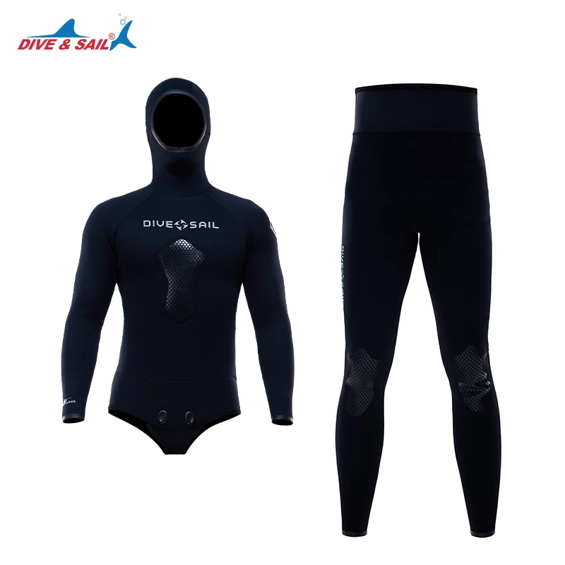 Wholesale Two Piece Men Hoodie Wetsuits 3mm 5mm 7mm Cr Neoprene Free
