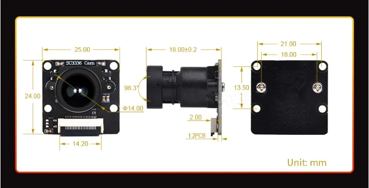SC3336 3MP Camera Module for Luckfox Pico Series Motherboards