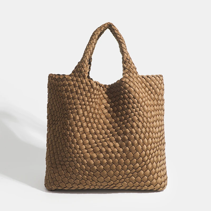 ★SUNNEI★ Plisse Stripe Tote Bag Brown Multi CACCXBAG041TAP Customized Color Logo Women's Eco-Friendly Casual Tote Bag