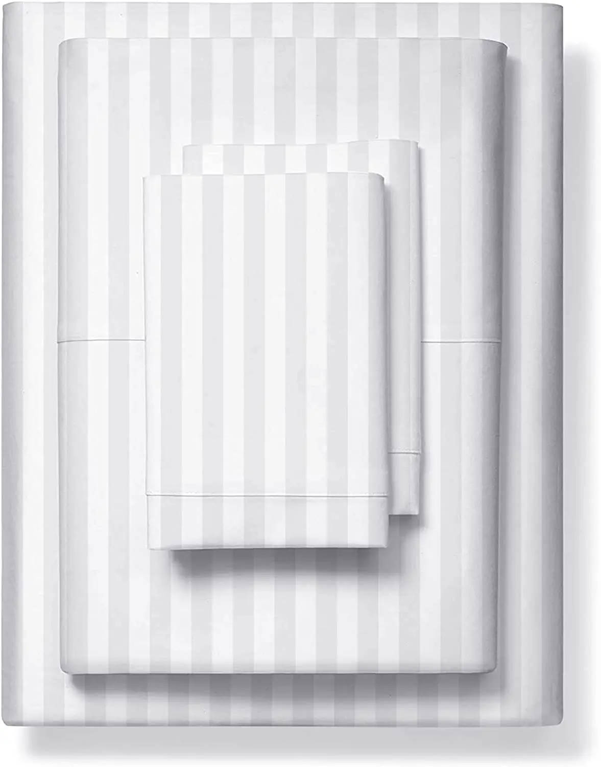 Comfortable Cotton 300tc Stripe Satin Hotel Bedding Set Bed Sheet For