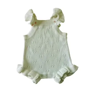 Promotional Baby Clothes Organic Cotton Newborn Jumpsuit Conjoined Clothing Bag Fart Climb Clothes Knitting Baby Girl Sweaters