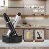 Juego de molinillos de pimienta plateados + aluminio + 16 ml x 2