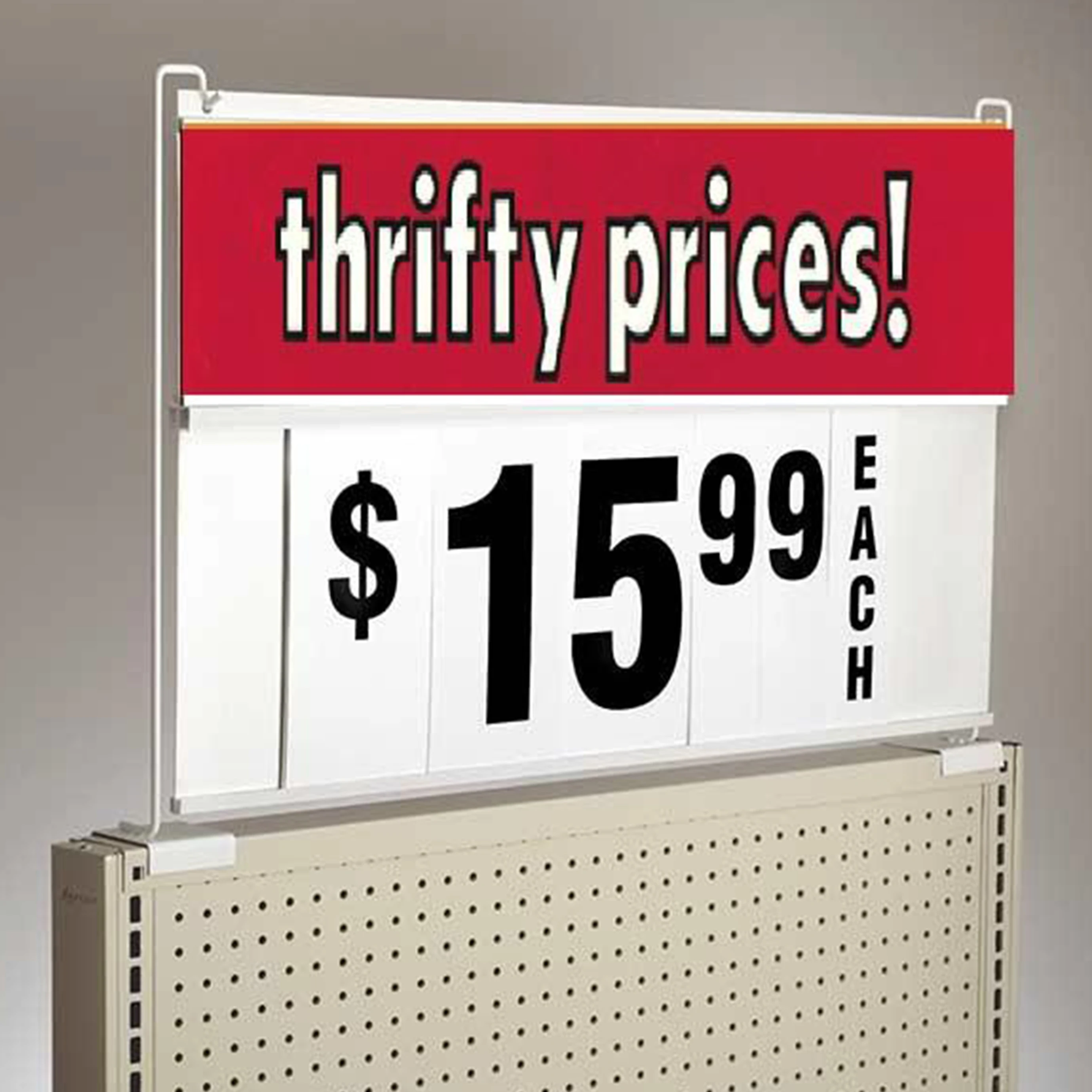 Gondola Top Sign Brackets With Display Spiral Number Pads