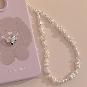 Bright Chain Phone Case Lanyard Convenient Wrist Strap Fashionable Ins Happy Vibe Accessory