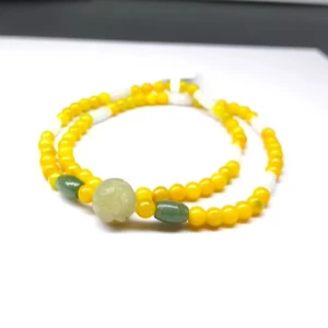 Handmade Jade Bead Necklace for Women, Summer Beach Gemstone Bead Necklace, Party or Gift