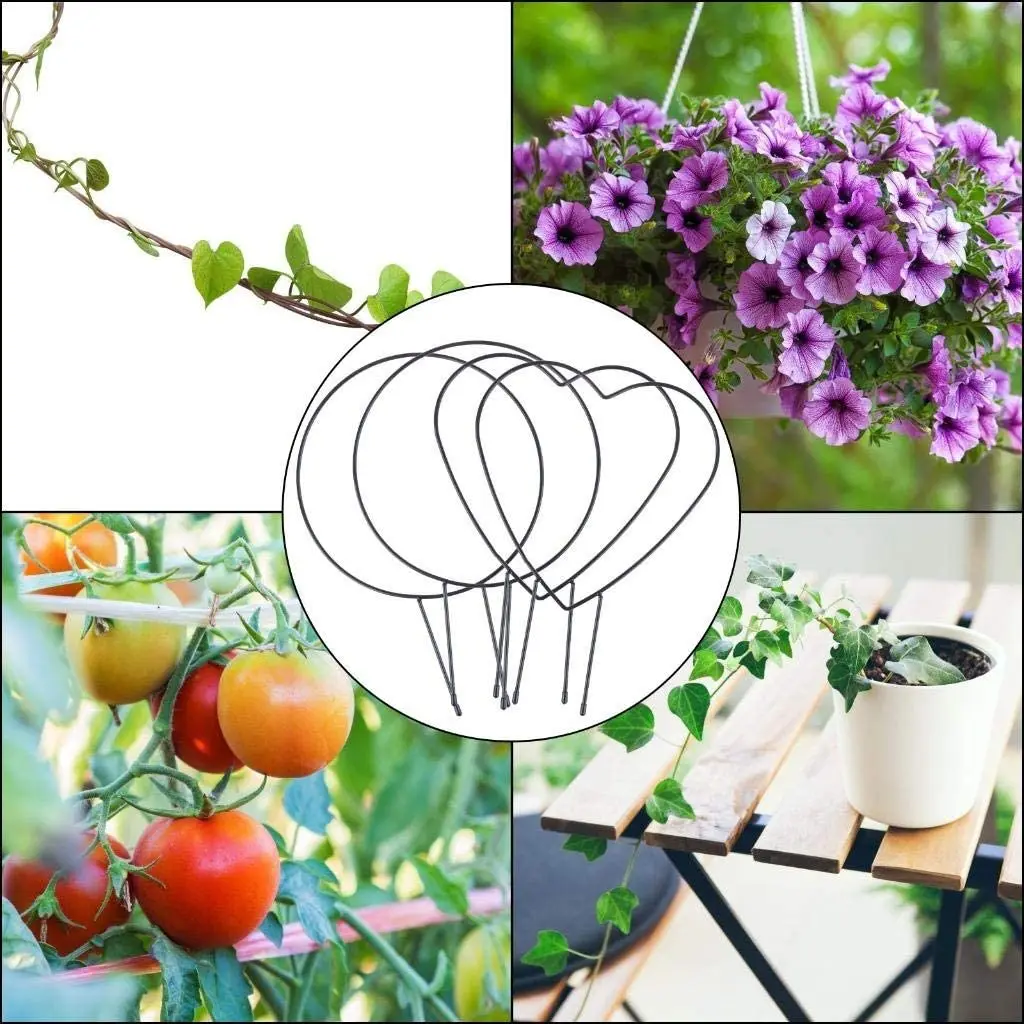 Relaxdays Supporto per Piante Rampicanti in Vaso, Forma di Cuore, Set 4