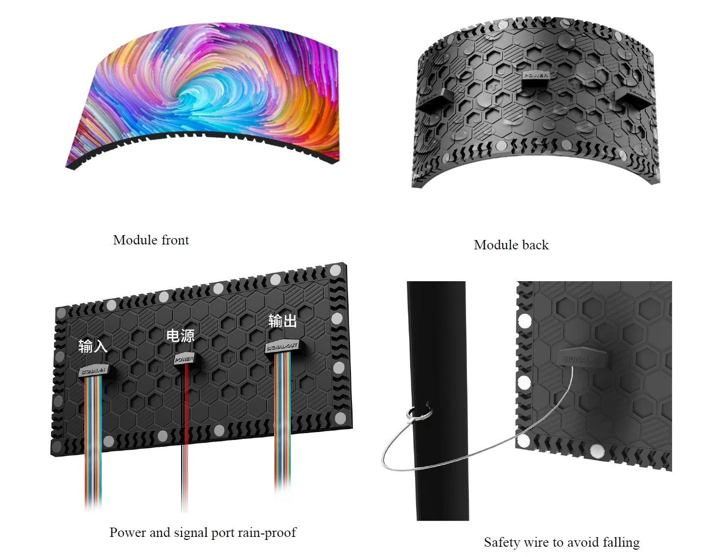 P4 Waterproof Outdoor Flexible LED Display Module Soft Bendable for ...