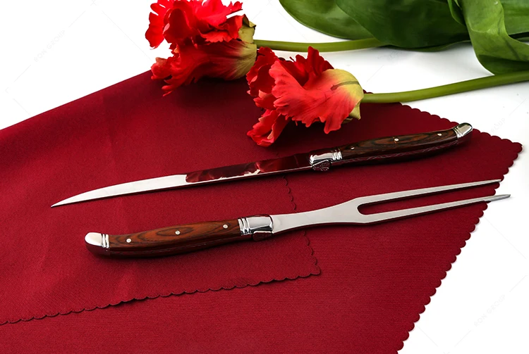 wholesale High end restaurant serving table Eco Friendly Steak Knife Flatware Set Stainless Steel Cutlery with Wood Handle