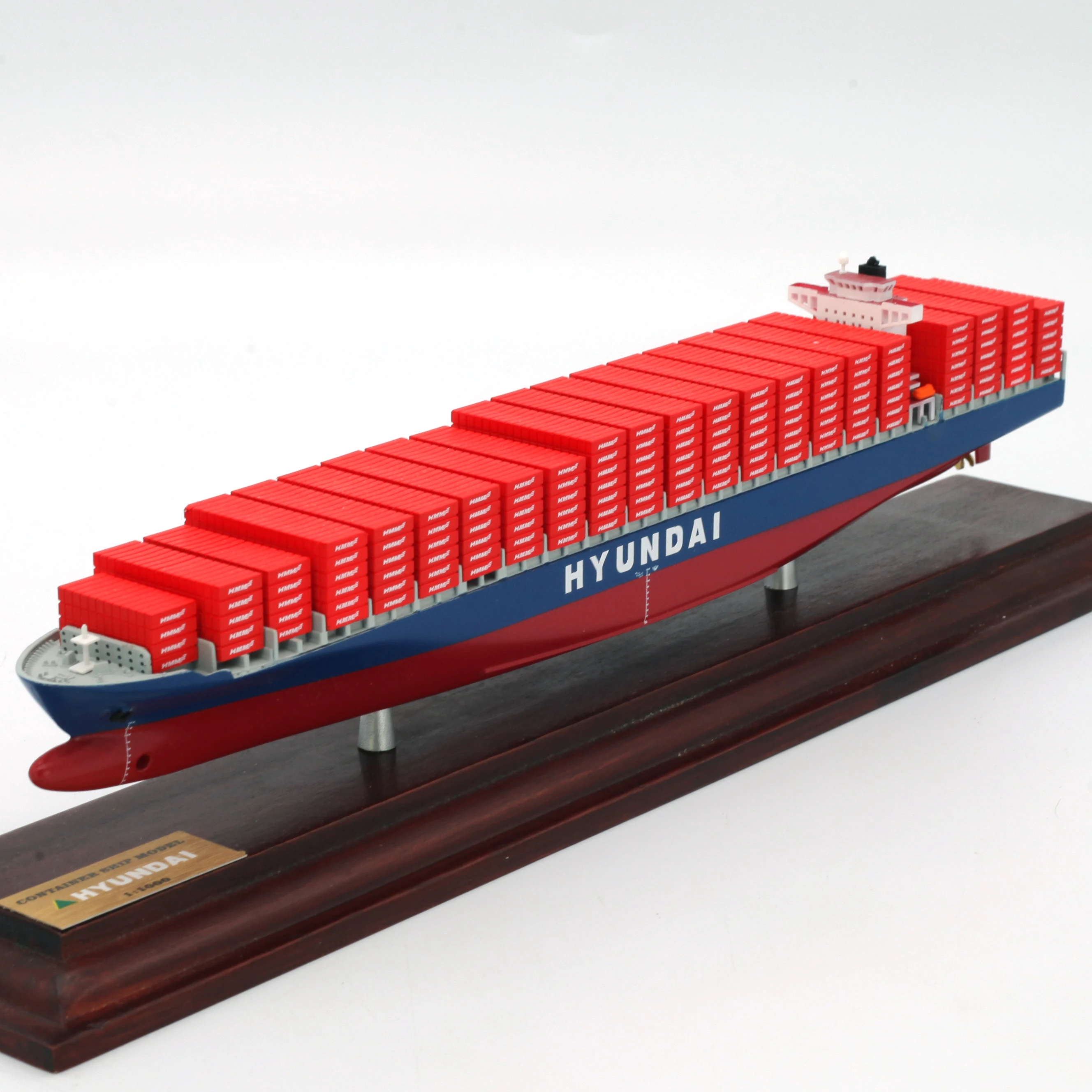 【A】O.A.S Factory's Handmade 1:1000 Scale HYUNDAI Container Ship Model Customizable 35cm Size for Promotional & Business Gifts