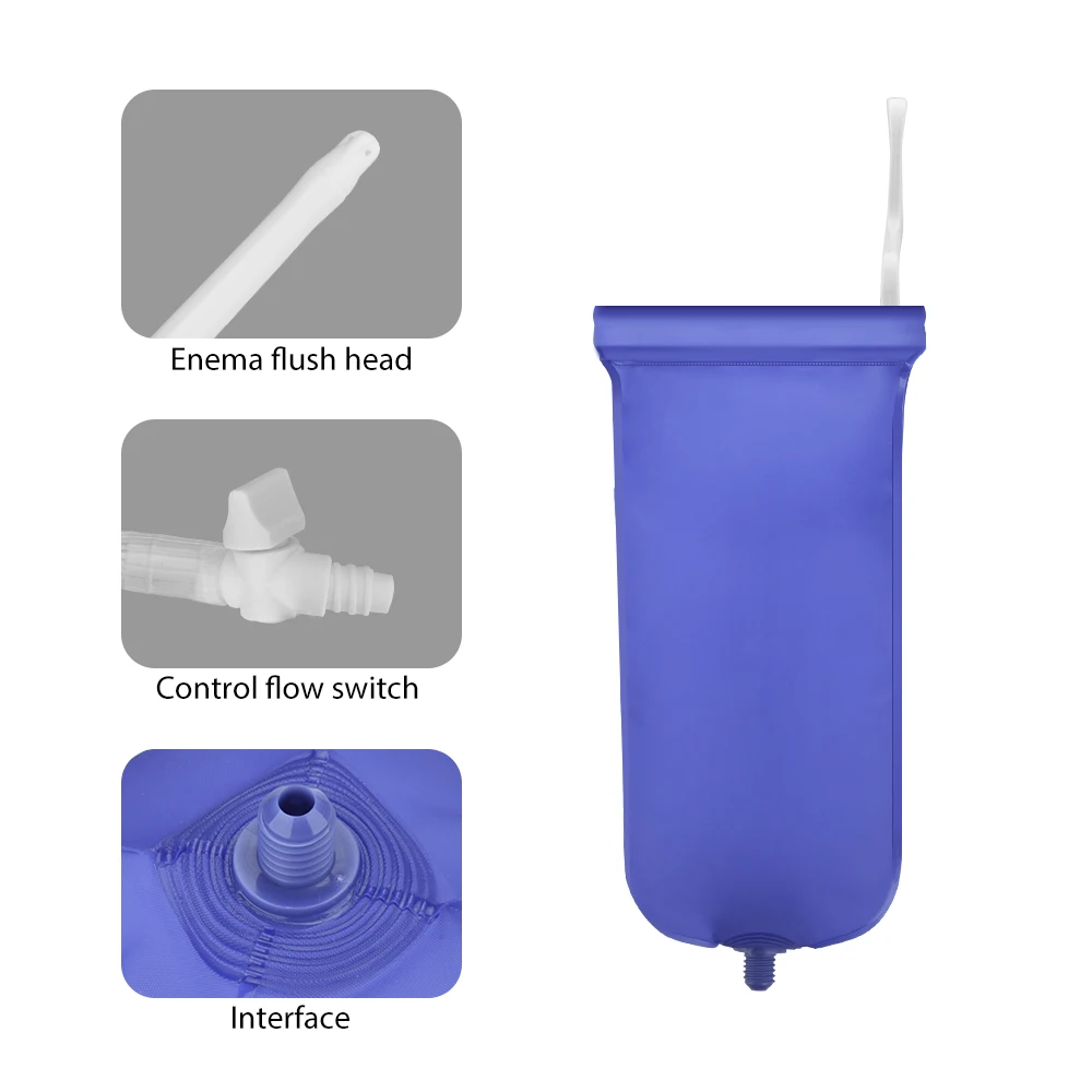 Reusable Foldable Flusher Anal Douche Enema Bag Kit Vaginal Colon Irrigation Cleaning Kit-Sex Products