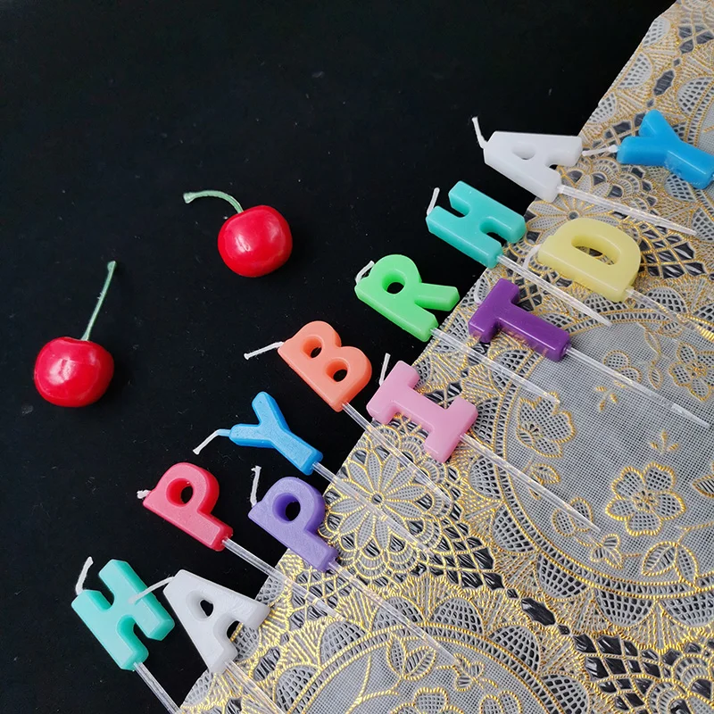 Happy Birthday Paraffin Wax Alphabet Letter Shaped Birthday Cake