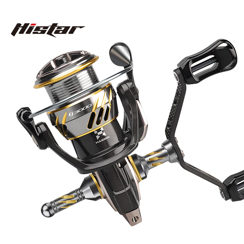 Histar Wholesale Fishing Reel Long Casting High Ratio 5.2:1 Ball Bearing  7+1BB Double Spool Spinning Reel Carp Fishing Lake