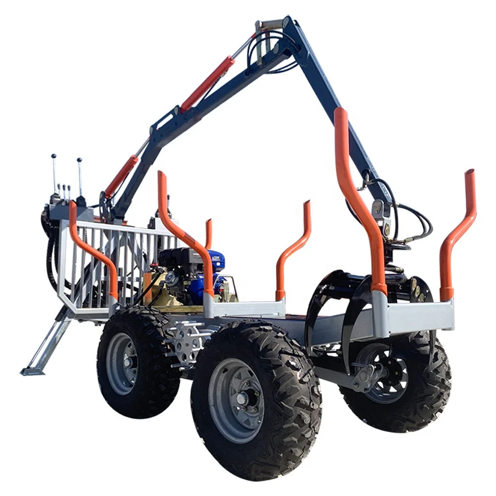 4 Wheel Drive and Sliding Axles for Hauling Lumber ATV Forestry Utility Trailer