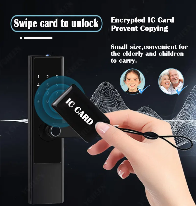 TTlock Ble Fingerprint Password Smart Digital Lock Rfid Nfc Code Key Card Intelligent Door Lock Waterproof Security Home Lock