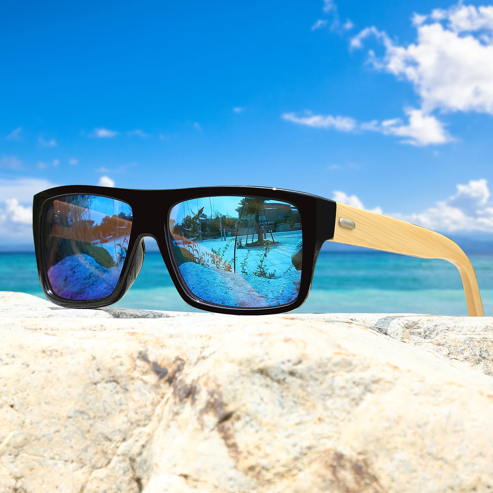 Fashion Design Custom Logo Men UV400 Sun Glasses Oversides