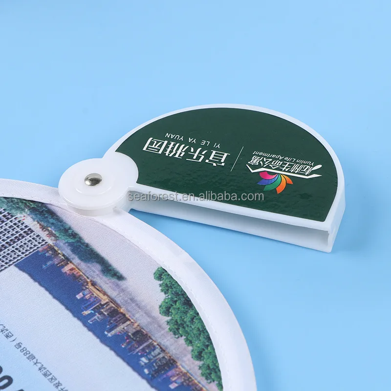 Custom Folding Round Hand Fan Collapsible Round Nylon Flying Disc Fold
