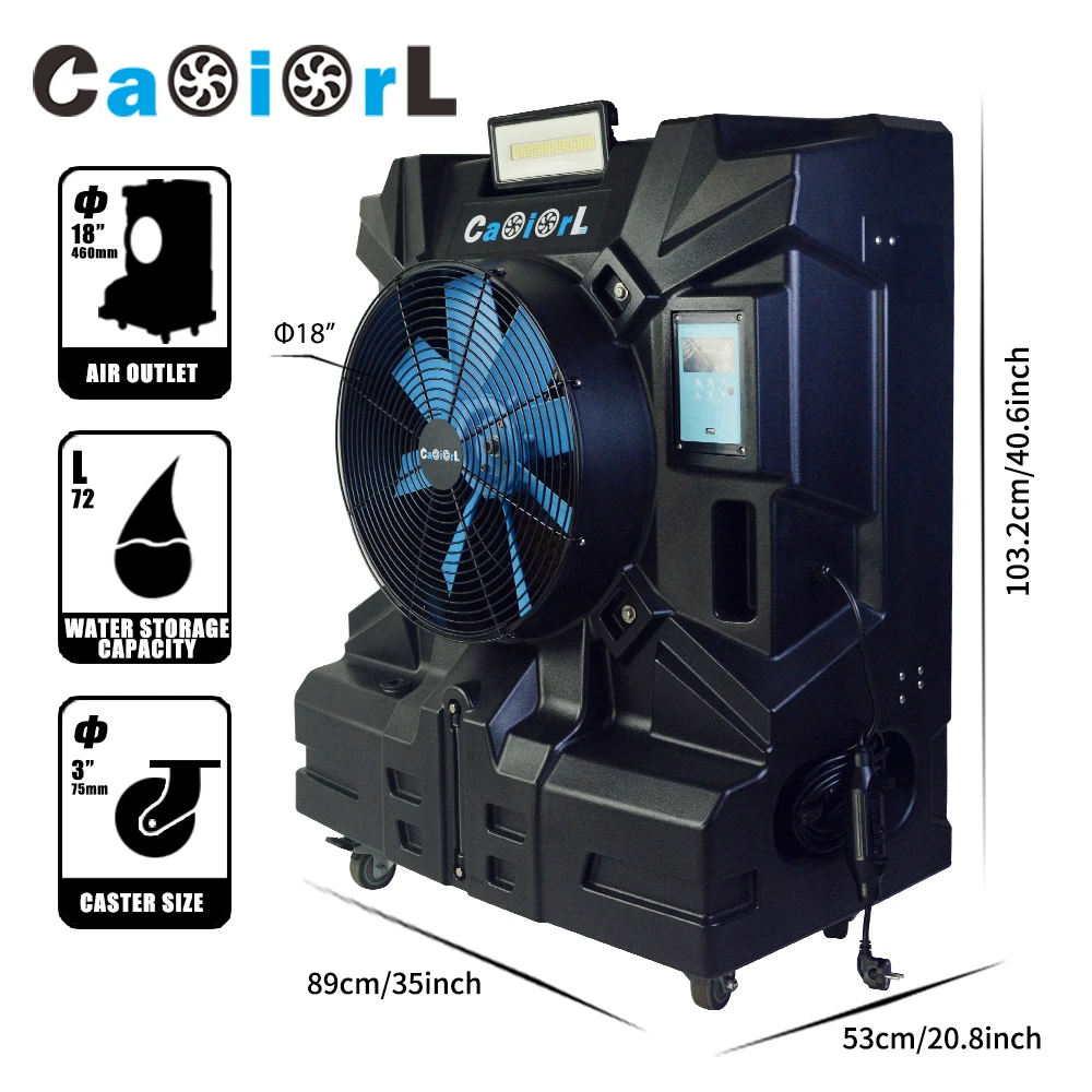 Cioaorl 18inch Heavy Duty Black Color Evaporative Water Cooler Fan Gfci