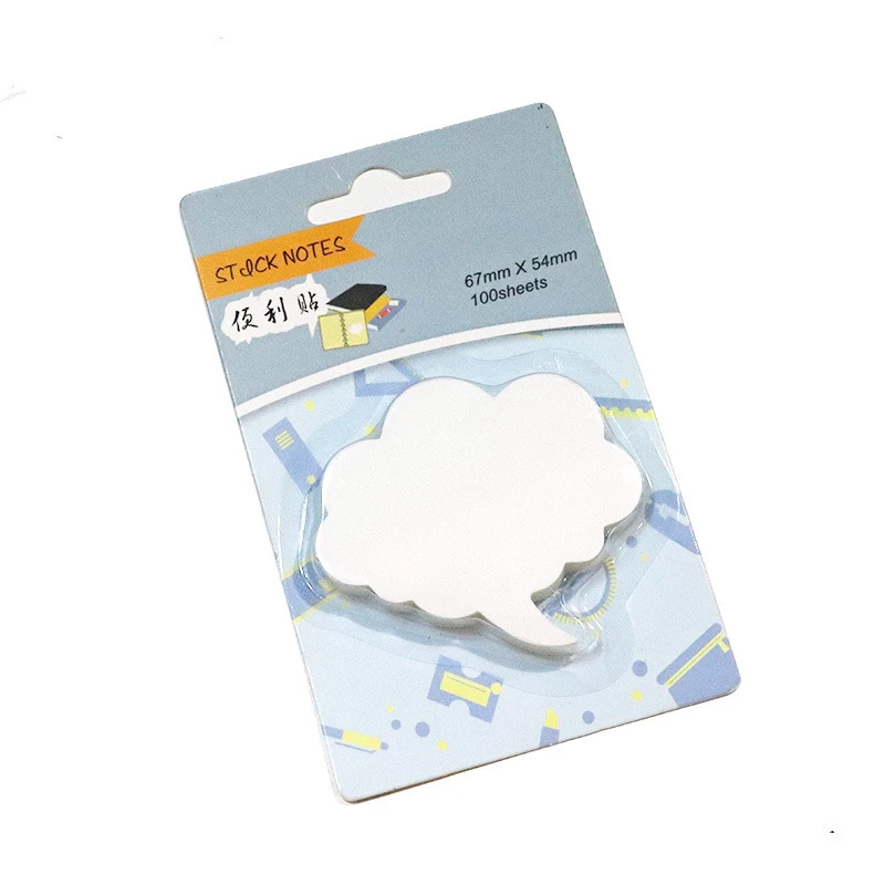 Custom cheap cloud shaped Kawaii memo sticky notes Promotional wood free recycled paper sticky notes