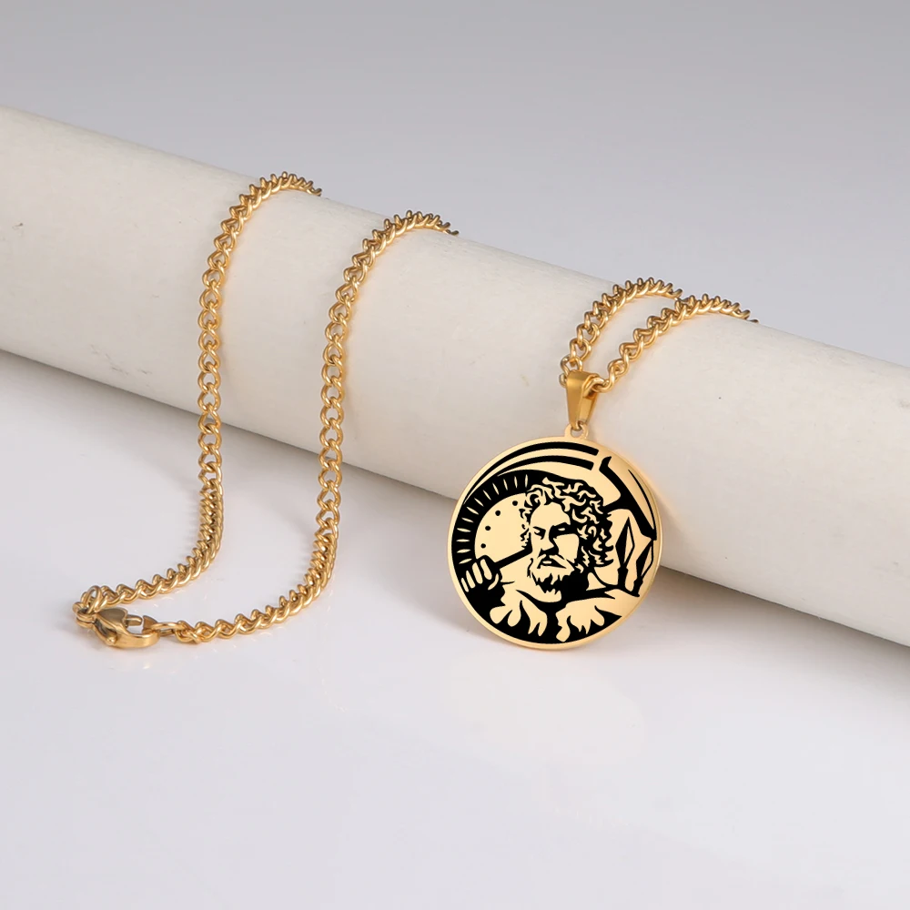 God of Metallurgy Hephaestus Pendant Necklace Stainless Steel