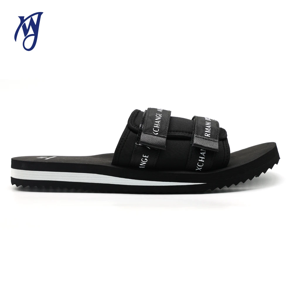 Custom Rubber Webbing Slippers Upper With Strap Buckle Logo Slide Sandals Home Mens Pvc Indoor Soft Eva Slides Shoes House