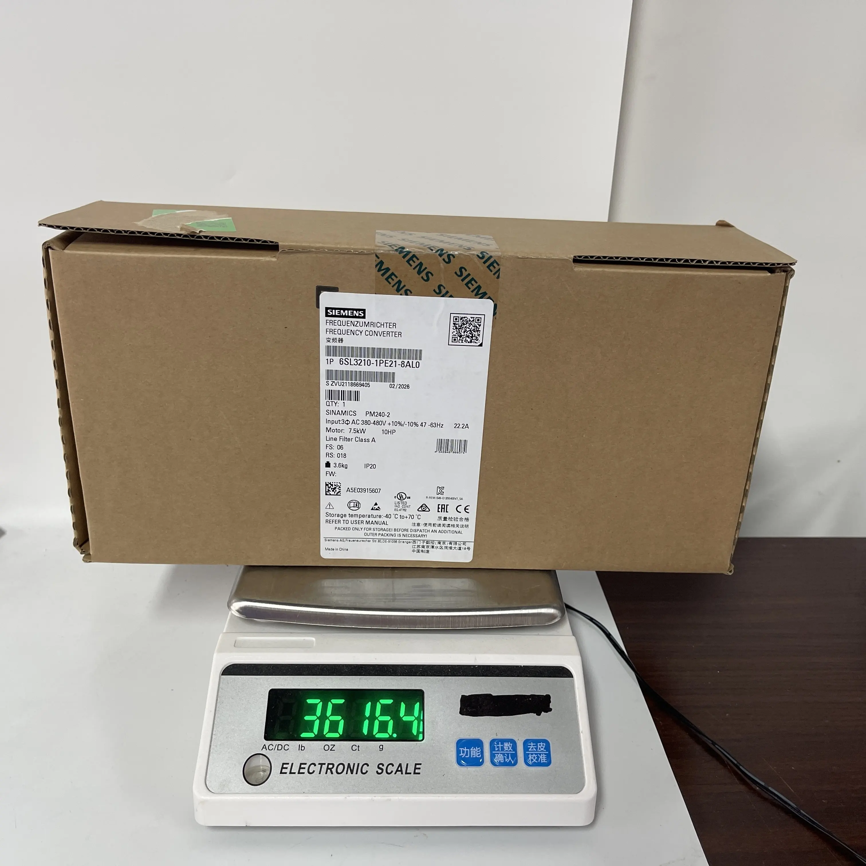 SIEMENS SINAMICS PM240-2 Frequency Converter 6SL3210-1PE21-8AL0 SIEMENS SINAMICS PM240-2 Frequency Converter 6SL3210-1PE21-8AL0