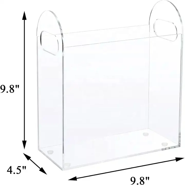 Custom Modern Slim Acrylic Container Organizer Storage Box Hanging File