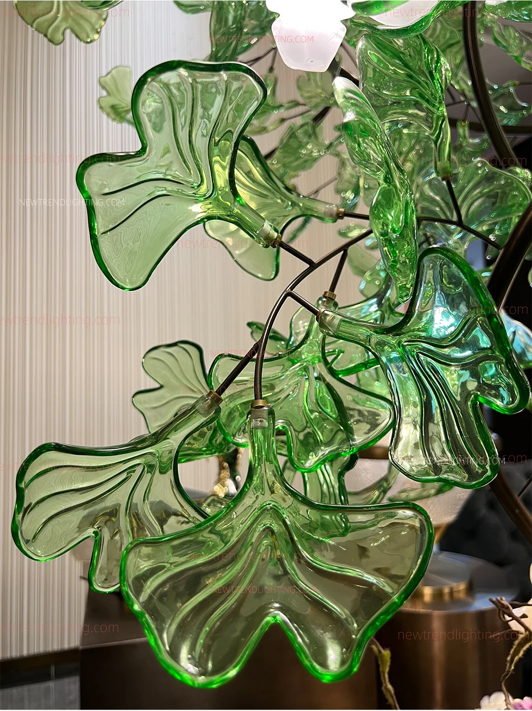 cpl 511 custom organic shape glass chandelier luxury cascading led staircase lighting manufacturer for high end villas-5