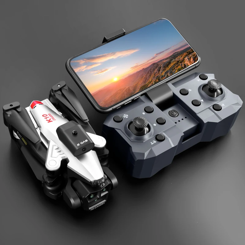 K10 Max Mini Drone 8k Professional Triple Camera Wide Angle Optical