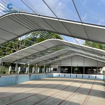 New Style Luxury Glass Wall Sports Field Basketball Tennis Court Swimming Pool Tent for Swimming Cover
