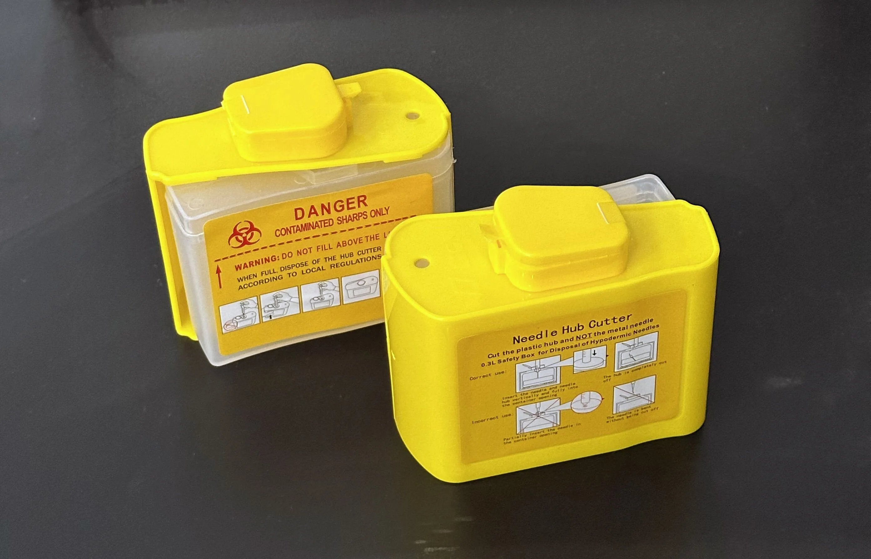 Disposal Plastic Sharp Container 0.3L Medical Safety Box With Needle Hub Cutter details