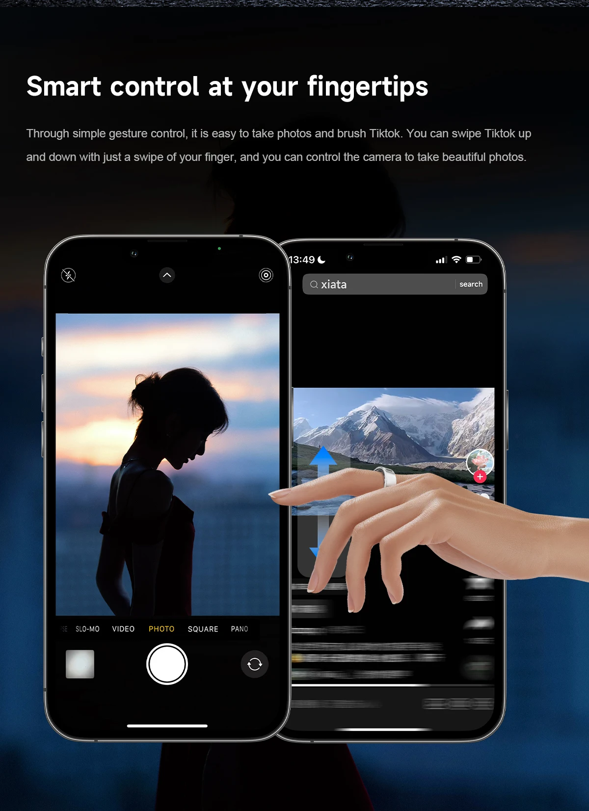 SR08 Smart Display Screen Smart Ring Waterproof Health Monitoring Sleep Tracking Rings with Charging Case