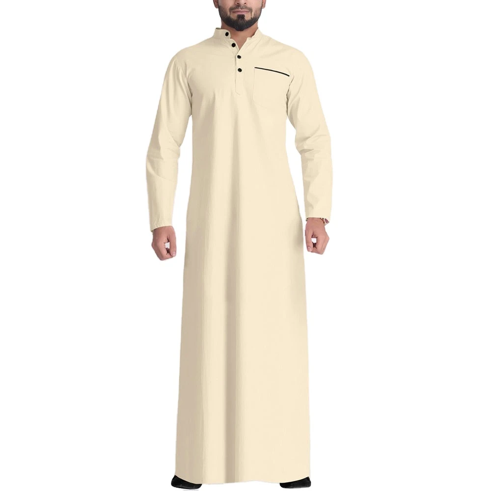 Jubbah Thobe Uomo Al-Daffah Bianco Qualità Alta Taglia 62 (L-XL) Per Eid