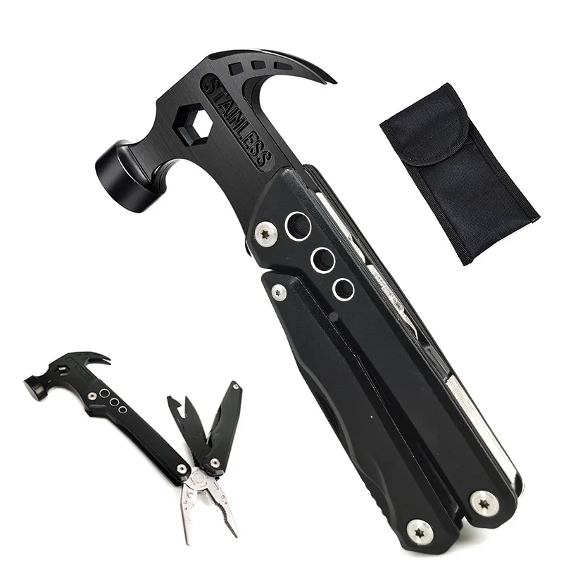 Outdoor Emergency Tool Bicycle Tool Claw Hammer Survival Kit Multi Tool Hammer With Black Coating
