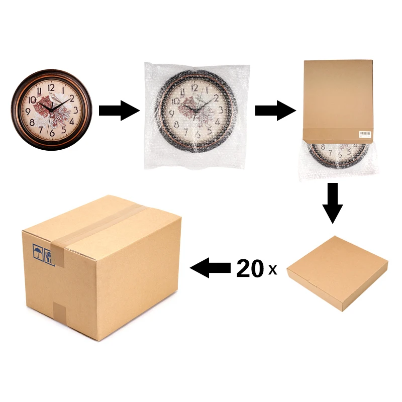 Round Vintage Retro Wall Clocks Digital Quartz Design Style Antique Art Home Decor for Bedroom Weddings OEM Watch
