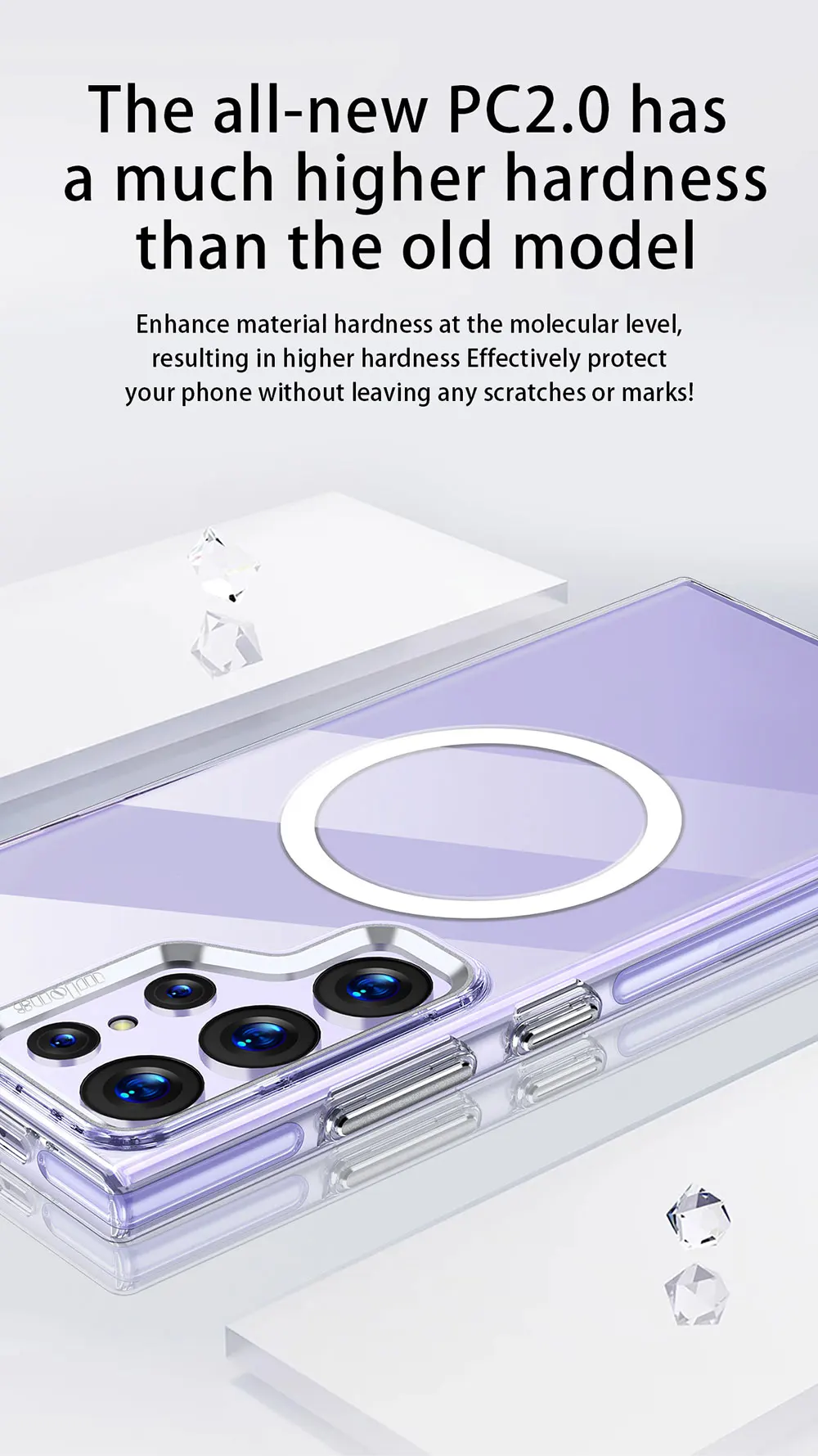 product clear case for samsung galaxy s24 plus ultra s24 camera protector magnetic ring phone transparent hard pc  wls83 wlons-11