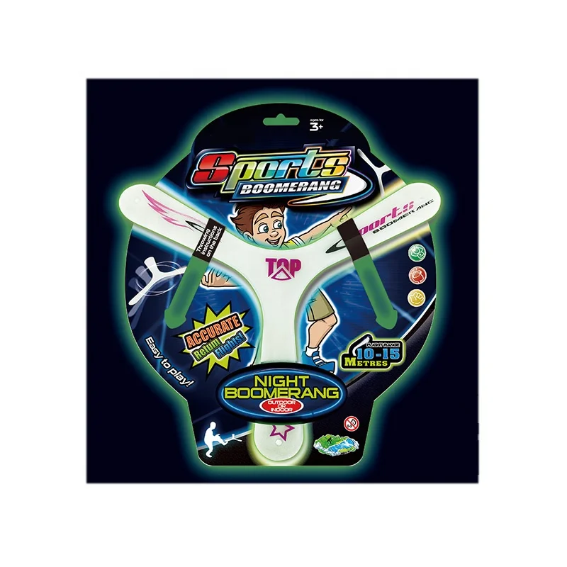 Высококачественная пластиковая спортивная игра boomerang, светящийся летающий диск для игр на открытом воздухе