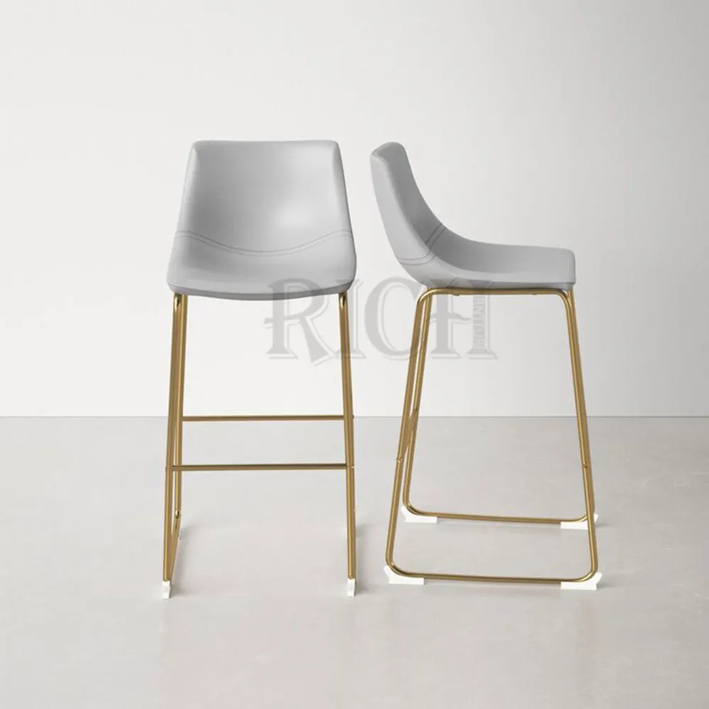 bar Minimalist Counter Height Stools Chairs Luxury Barstools Mid century Modern bar Stool Gold Legs Leather Stools bar Chair