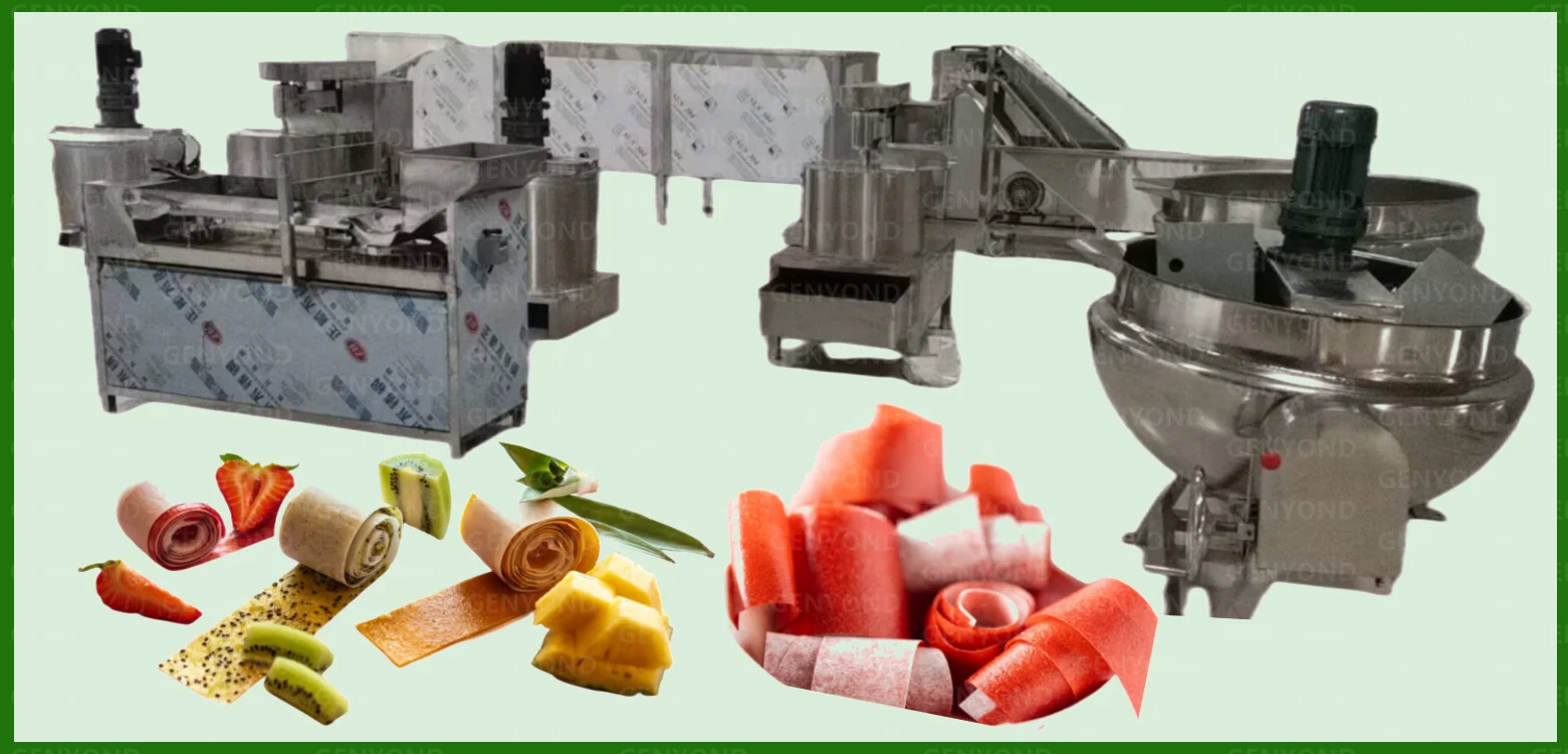 Factory Automatic fruit roll up scraping forming drying cutting making processing machine fruit leather production plant line